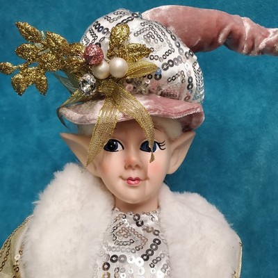 Rachel Zoe Pink Elf Fairy Pixie Troll Plush Doll Posable Shelf Sitter Christmas