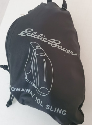 Eddie Bauer 10L Stowaway Sling Shoulder Bag Backpack Onyx