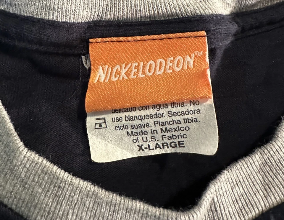Vintage Nickelodeon Tshirt Mens Large Cartoon Tv Show Y2K Ringer SpongeBob 2002 - Image 4 of 4