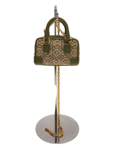 LOEWE Handbag Nano Amazona Canvas GRN Pistachio Green Anagram Used