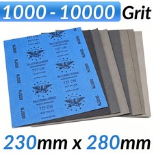 Sandpaper Wet and Dry 1000-10000 Grit Abrasive Sand Paper Mixed Grade 230x280mm