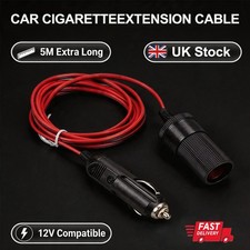 Car Cigarette Lighter 5M 12V Extension Cable Adapter Socket Charger Lead Cable