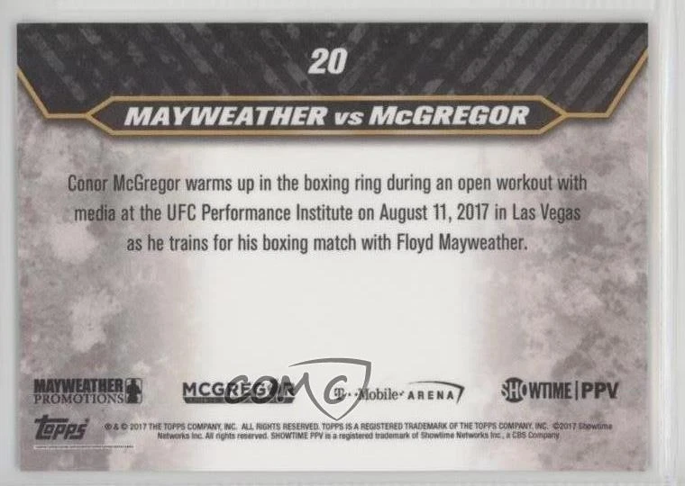 2017 Topps On Demand Mayweather vs McGregor Conor McGregor McGregor Trains #20 - Image 2 of 2