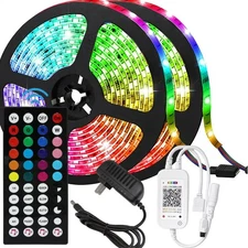 32FT Flexible 5050 RGB LED SMD Strip Light Remote Fairy Lights Room TV Party Bar