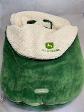 John Deere Infant Car Seat Canopy Cover Baby Green Fleece Sheep Skin Embroidery
