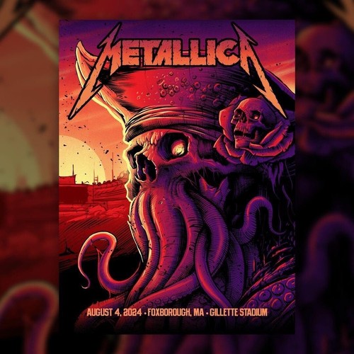Metallica 2 poster set- Artist Edition /50 Foxborough, MA, Aug 2nd+4th, 2024 - Picture 2 of 5