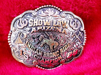 RODEO BRONC RIDING PRO CHAMPION TROPHY BELT BUCKLE☆SHOW LOW