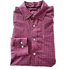 Johnnie-O Hangin' Out Button Down Shirt Mens Medium Red Gingham Long Sleeve