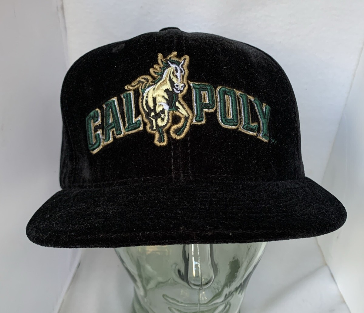 NCAA Cal Poly Mustangs University Velvet Snapback Cap Hat Black