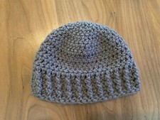 Infant Hat Hand Crocheted New Gray
