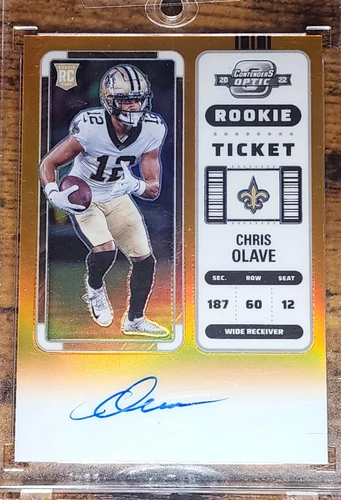 2022 Panini Contenders Optic Chris Olave #109 Orange Prizm RC Auto /50 Rookie Ticket RPS