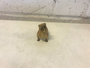 Vintage Shar Pei Dog Figurine Ceramic Brown Standing