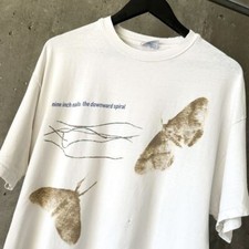 90  s Nine Inch Nails  The Downward Spiral  Moth T-Shirt 2 sided tee NH20713