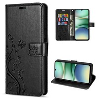 Handy Tasche FüR Xiaomi Redmi A5 HandyhüLle Blumen HüLle Wallet Flipcase Schwarz