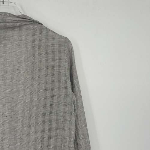 Flax Cardigan Womens S Gray Linen Lagenlook Lightweight Classic Open Front - Picture 5 of 5