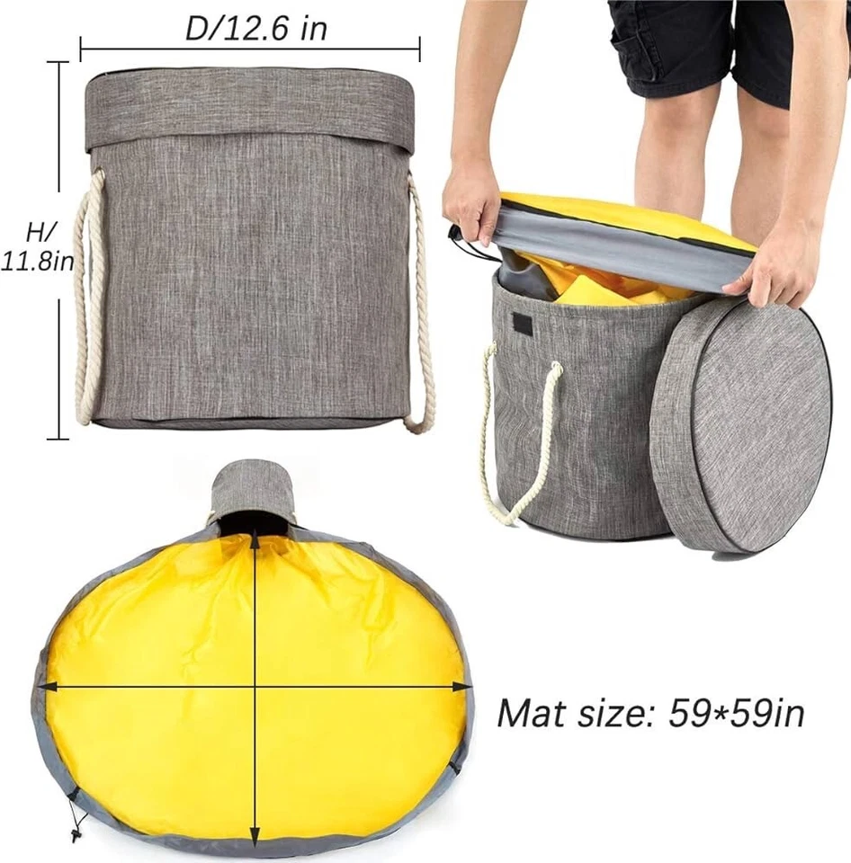 Organizador de juguetes y cesta de almacenamiento ladrillos de construcción alfombra de juego de juguete para habitación de niños Foto 2 de 4