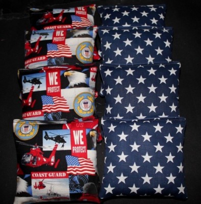 USA COAST GUARD Military Patriotic Flag Set of 8 ACA Regulation Cornhole Bags