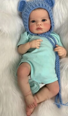 19'' Handmade Lifelike Reborn Baby Doll Loulou Awake Soft Touch 3D Skin Vein