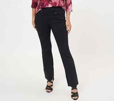 Belle by Kim Gravel TripleLuxe Reg Twill Mega Hem Boot Cut Jean Black 8 A455213