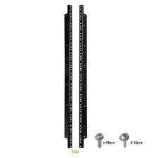 Sound Town 2-pack 14U Rack Rails, Black Powder Finish, with Screws ST-RR-14U 