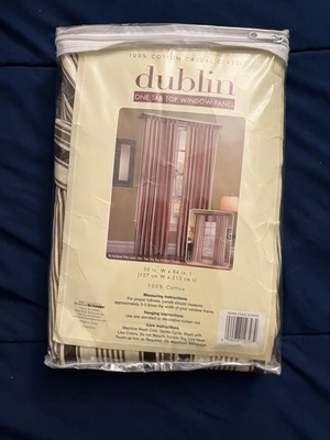 Dublin Window Panel 50 X 84 New Brown Stripes 100% Cotton