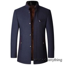 Men's Woolen Jacket Stand Collar Casual Outwear Jacket Casual Business Coats New