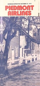 1971 PIEDMONT AIRLINES SMITH REYNOLDS AIRPORT WINSTON SALEM NC SCHEDULE Z2462