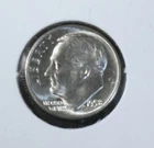 1958 P Roosevelt Dime 90% Silver  Uncirculated  Bronze tone on reverse     E0402