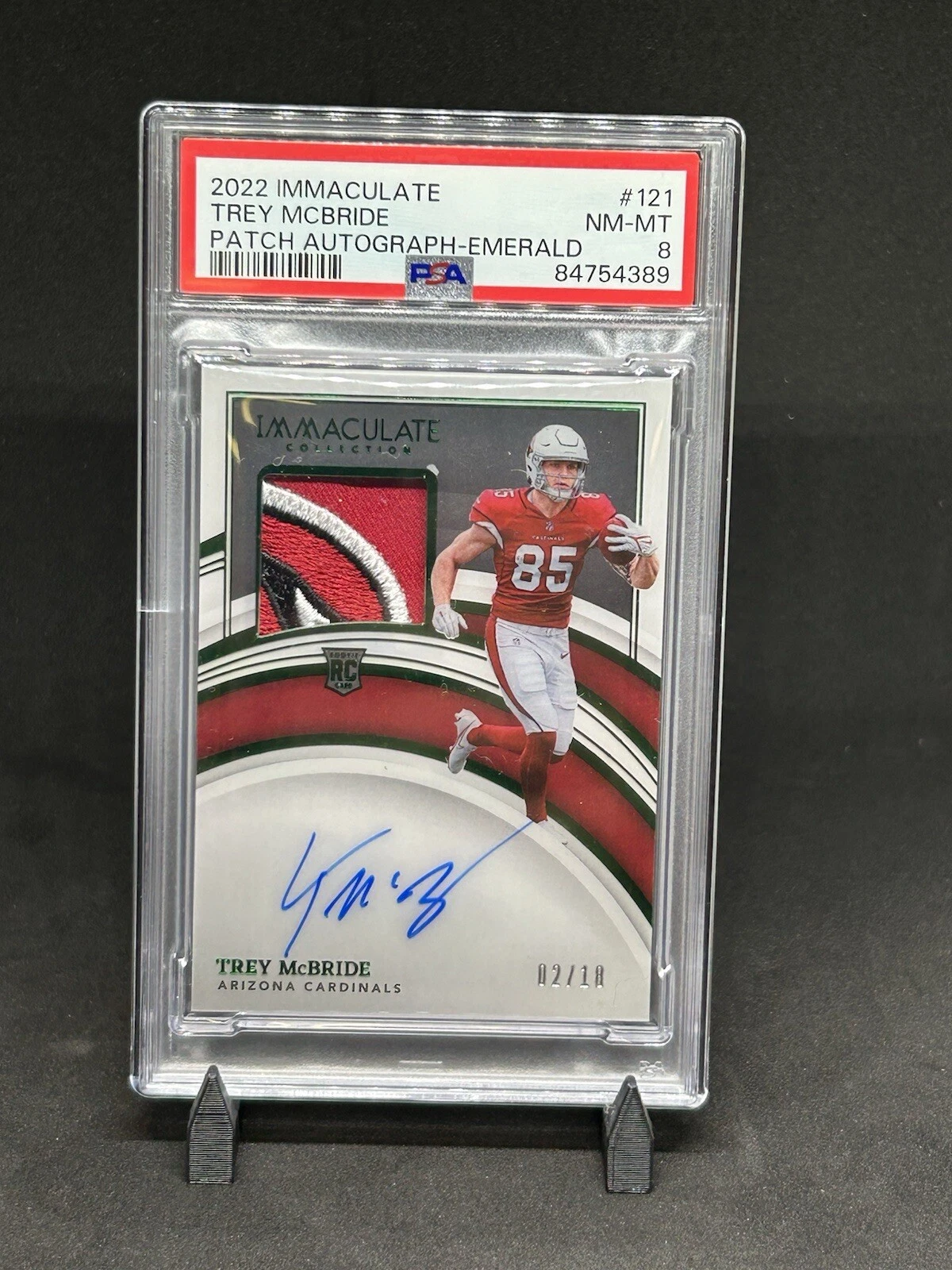 Trey McBride Panini Immaculate Collection #121 Patch Autograph-Emerald