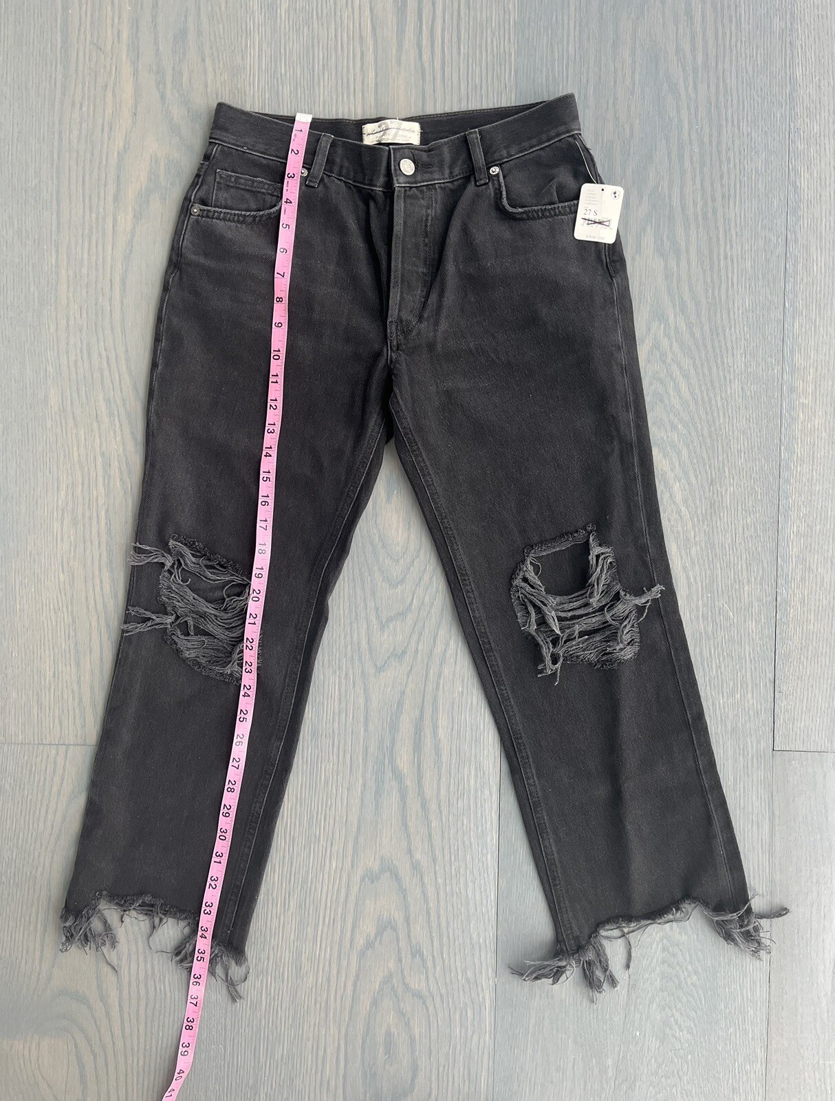 NWT Free People Maggie Mid Rise Straight black Jeans SIZE 27S - Image 5