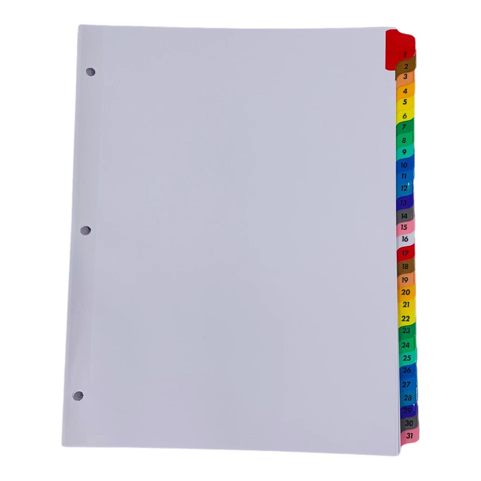 Universal Table of Contents Dividers 31 Tab 3 Hole Punched Letter Size - Image 2 of 4