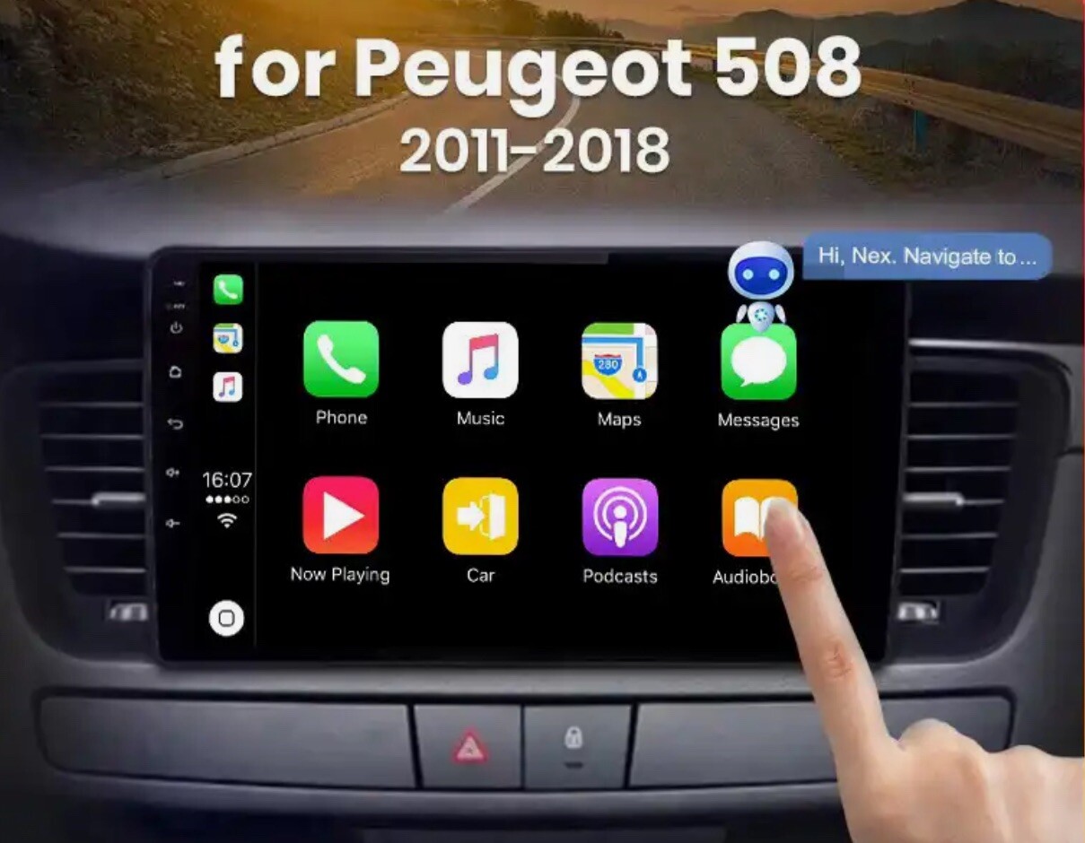 Carplay et Android Auto intégrés sur ce poste GPS Peugeot 508 pour smartphone