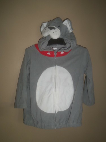 CARTERS GRAY SPIKE PUPPY DOG JACKET COAT HOOD PLUSH HALLOWEEN COSTUME 24 MONTHS