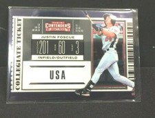 2019 BASEBALL CONTENDERS OPTIC  COLLEGIATE TICKETJUSTIN FOSCUE  RC     S&H 