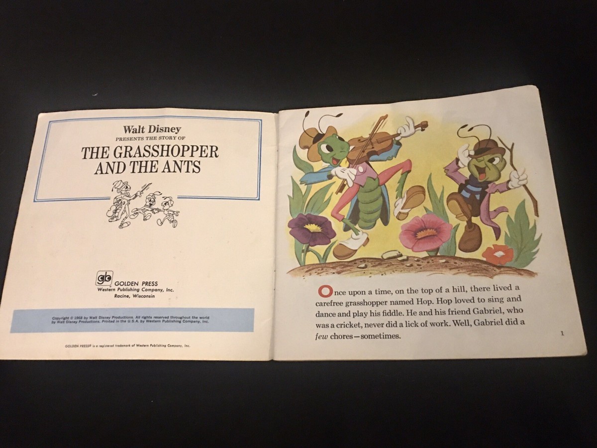 1968 The Grasshopper the Ants- Walt Disney Present Books