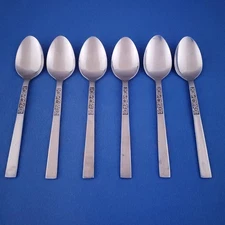 Stanley Roberts Dorette ~  (6) Teaspoons 6 1/4" ~ Burnished Flatware Japan