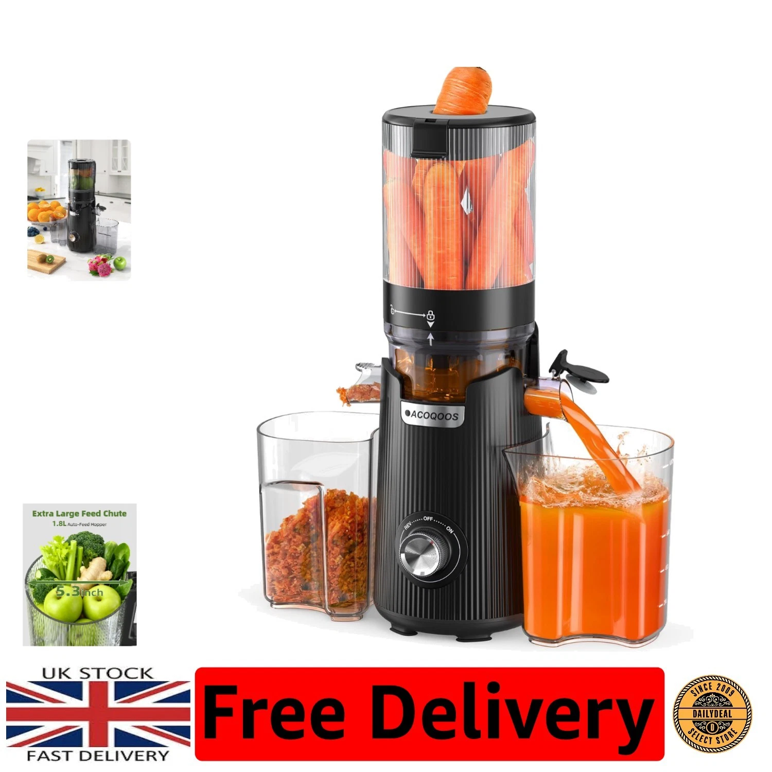 Transform Your Health with Our 1.8L Masticating Juicer & Automatic Safety Sensor