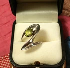 ST2 - Vintage. MCM. Sterling Silver & Peridot Ring, Size 6 3/4