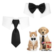 2 Pcs Black Bow Tie Cat Collar - Black Dog Tuxedo Bow Tie Cute Tux Puppies