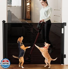 55 Inch Wide Retractable Baby Gate for Stairs, 42’’ Tall Dog Gate Extra Wide 