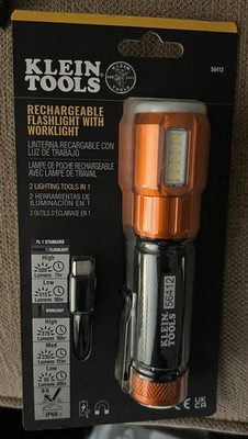 Klein 56412 Rechargeable LED Flashlight with Work-light-NEW 