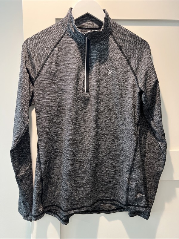 Old Navy Women’s Active Go Dry Half Zip Track Jacket Black White M