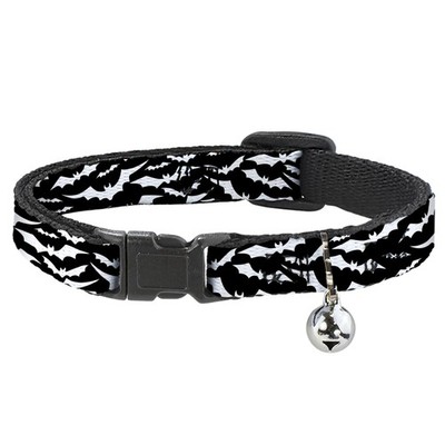 Cat Collar Breakaway with Bell Bats Flying Scattered Black/White NAR (US IMPORT)