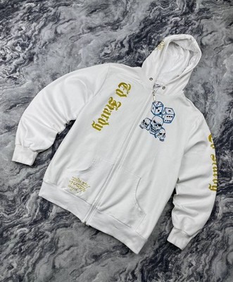 Vintage Ed Hardy By Christian Audigier Zip Up Hoodie Big Logo Men