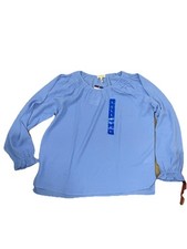 NWT Women's JESSICA SIMPSON Blue Long Sleeve Peasant Blouse Size Large