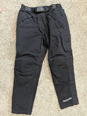 FirstGear Hypertex Motorcycle Pants Mens 34x32 Black Knee Pads Removable Liner