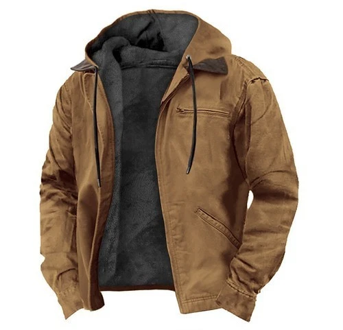 Soft Hooded Coat Jacket Casual Warm Men's Padded Jacket-Top-Winter Comfort Thick video thumbnail