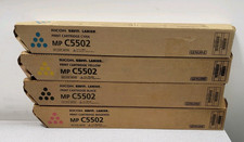 SET OF 4 GENUINE RICOH MP C5502 CYMK TONER PRINT CARTRIDGES