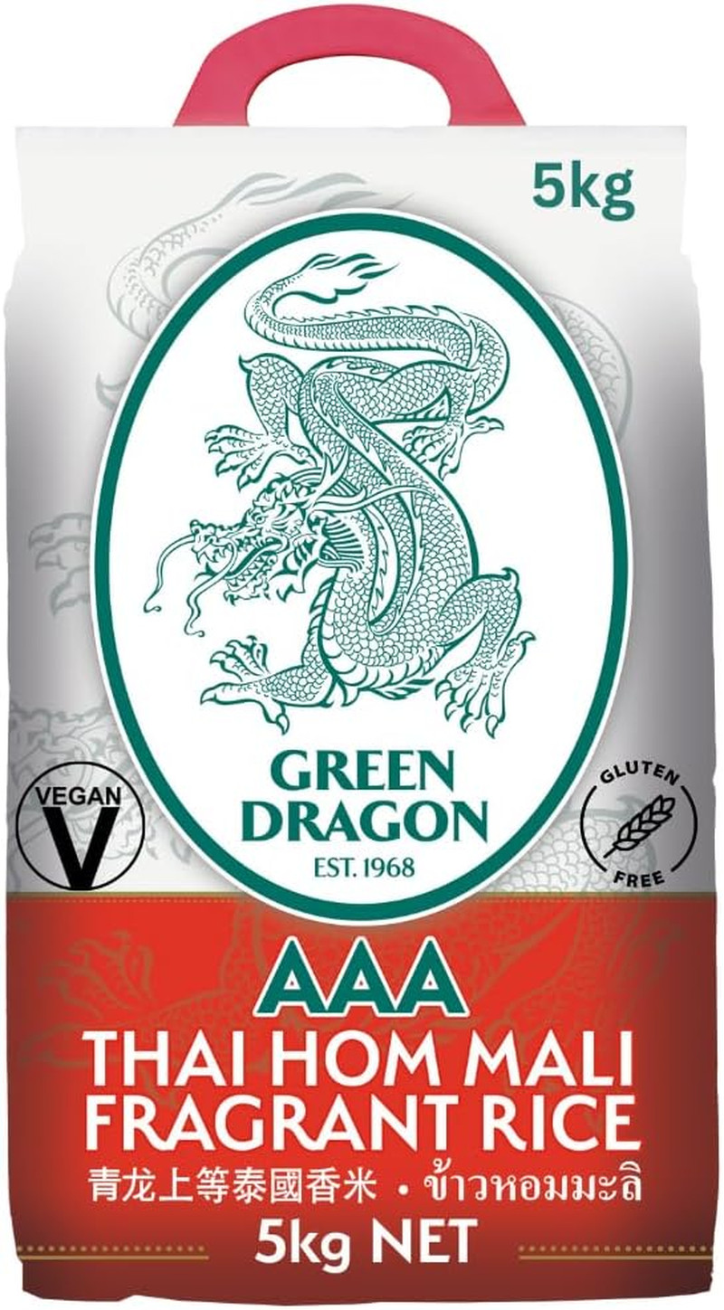 Green Dragon Thai Fragrant Jasmine Rice 5KG | Thai Hom Mali | AAA | Premium Rice