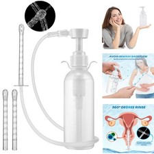 300ml Pump Action Douche Enema Bottle with Nozzle Vaginal Anal Personal Cleaning